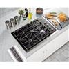 GE Profile 30 Inch Built-In Gas-On-Glass Cooktop, Stainless Steel