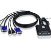 ATEN CS-22U 2-Port USB KVM Audio Switch w/cables MAC support