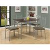 Monarch Transitional 5-Piece Dining Set (I 1020) - Silver / Cappuccino