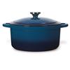 Heritage® Enameled Blue Cast Iron Casserole With Lid-5.5Qt