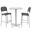 Nardi® Werzalit Square Table Top with Scudo Table Base and Globo Barstools