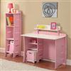 Gabby Student Desk and Bookcase Pink and White