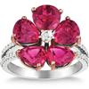 Flower Pink Tourmaline & Diamond Ring