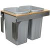 Knape & Vogt Double 35 Quart Bin Platinum Soft-Close Top-Mount Waste and Recycling Unit - 15 Inches...