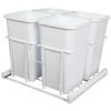 Knape & Vogt Quadruple 27 Quart Bin White Soft-Close Waste and Recycling Unit