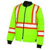 Work King Quilted Safety Jacket With Stripes Yellow/Green Small