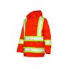 Work King Hi-Vis Rain Jacket With Safety Stripes Fluorescent Orange Large