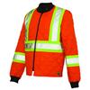 Work King Quilted Safety Jacket With Stripes Fluorescent Orange 2X Large