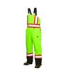 Work King Hi-Vis Lined Bib Overall With Safety Stripes Yellow/Green Large