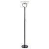 Hampton Bay Black Touchiere Floor Lamp with Alabaster Glass & On/Off Switch
