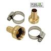 HOME GARDENER 1/2" x 3/4" x 1/2" Solid Brass Hose Couplings, with Stainless Steel Clamps