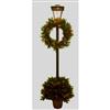 78" Outdoor Potted Bush and Wreath, with Lights