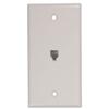 RCA 4 Conductor White Modular Phone Wall Plate, with Jack