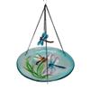 Hanging Dragonfly Glass Top Birdbath