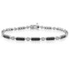 Miadora 1 CT TDW Black and White Diamond Bracelet in Sterling Silver with Black Rhodium Plating, 7"...