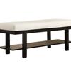 Monarch Black Wood / White Leather-Look Bench
