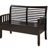Monarch Cappuccino Solid Wood Bench With Storage