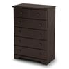 South Shore Summer Breeze Collection 5-Drawer Chest, Chocolate