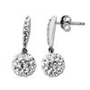 sterling silver luminesse white crystal balldrop earrings