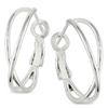 Miadora Criss-cross Hoop Earrings in Silver