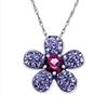 Sterling Silver Luminesse Purple/Rose Flower Crystal Pendant