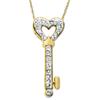 sterling silver luminesse white crystal key gold plated pendant