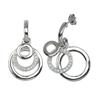 Sterling Silver Triple Circle Cubic Zirconia Earring