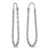 Miadora Large Rectangle Hoop Earrings in Silver