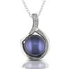 Miadora 9-9.5 mm Freshwater Black Pearl and 0.025 ct Diamond Pendant in Silver with 18" Silve...