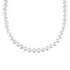Miadora 7-7.5 mm White FW Pearl Necklace with Sterling Silver Fisheye Clasp, 18" in Length