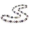 Miadora 6-6.5 mm FW White, Grey and Black Pearl Necklace with Brass Fish Eye Clasp, 18" in Length