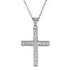 Sterling Silver "Have Faith" Cross Pendant with Cubic Zirconias