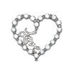 Sterling Silver "Love" Heart Charm with Cubic Zirconia