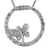 CZ Butterfly Circle of Life Pendant