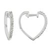 Miadora 0.25 Carat Diamond Heart Hoop Earrings in Sterling Silver