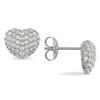 Miadora 1 Carat T.W. Diamond Heart Sterling Silver Earrings