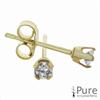0.10 tdw - 10KT Yellow Gold Diamond Stud Earrings