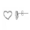 Miadora 10 K White Gold .03ct TDW Diamond Heart Earrings