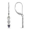 Miadora Diamond 0.03 ct , Topaz and Sapphire 1/5 ct Earrings in 10 K white gold
