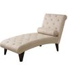 Monarch Taupe Velvet Fabric Chaise Lounger