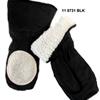 Jemcor, Black 100% Leather SKI-DOO MITT with glass wipe and Warm Sherpa Lining, 110731BLK