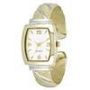 Ladies' goldtone with silvertone accent bangle watch