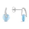 Miadora 5 ct Sky Blue Topaz and 1/10 ct Diamond Earrings in 10 K White Gold