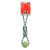 Dogit Dog Knotted Rope Toy, Multicoloured Spiral Tug with Tennis Ball