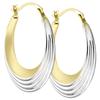 10k Two-tone Gold Creole Hoop Earrings