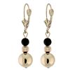 14K Lever Back Earrings with Onyx Beads