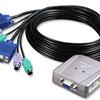 2-Port KVM Switch w/ 2 set cables PS/2 Used