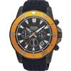 Pulsar® Men's Black Silicone Strap Chronograph Watch