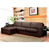 Trieste Brown Leather Sofa with Left Hand Facing Chaise