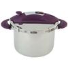 Sitram Speedo 6.1L (6.4 qt) Stainless Steel Pressure Cooker with Purple Handles
